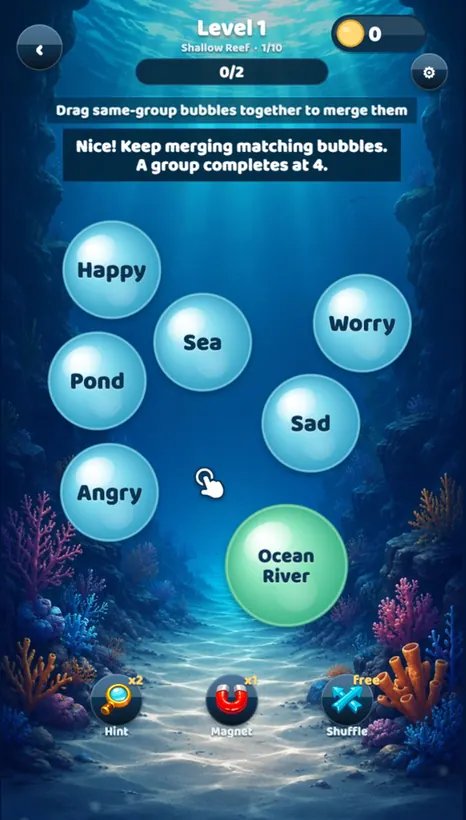 Word Reef gameplay screenshot 1